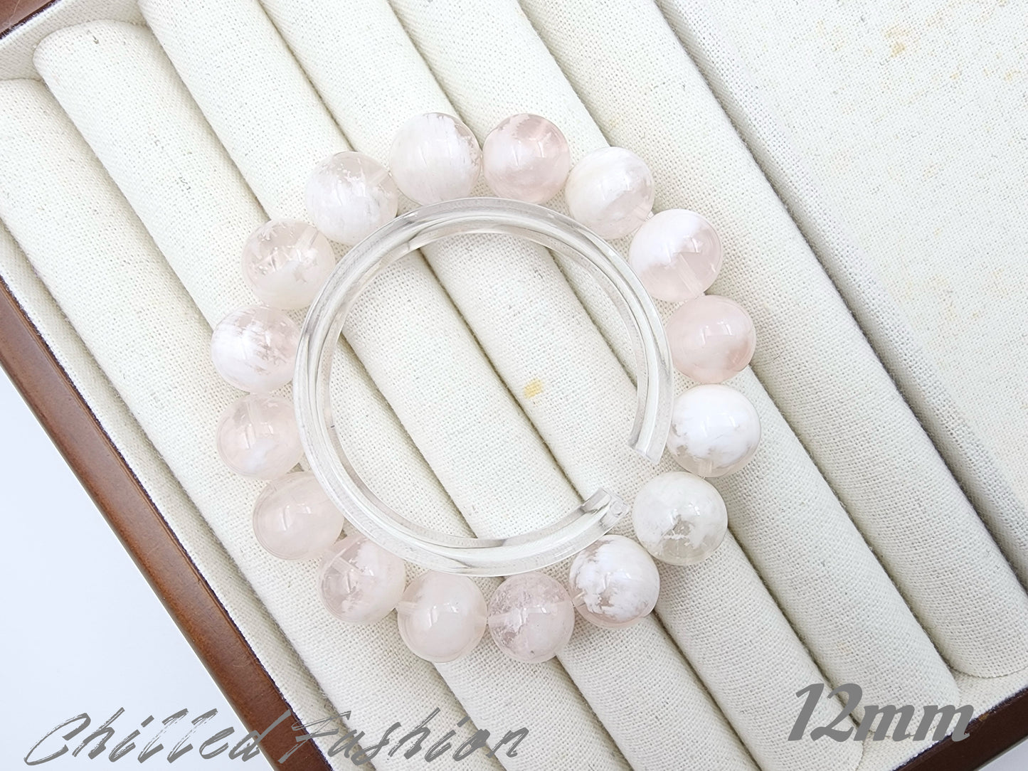 [Bracelet] Winter’s Whisper: Snowflake Phantom Quartz Bracelet