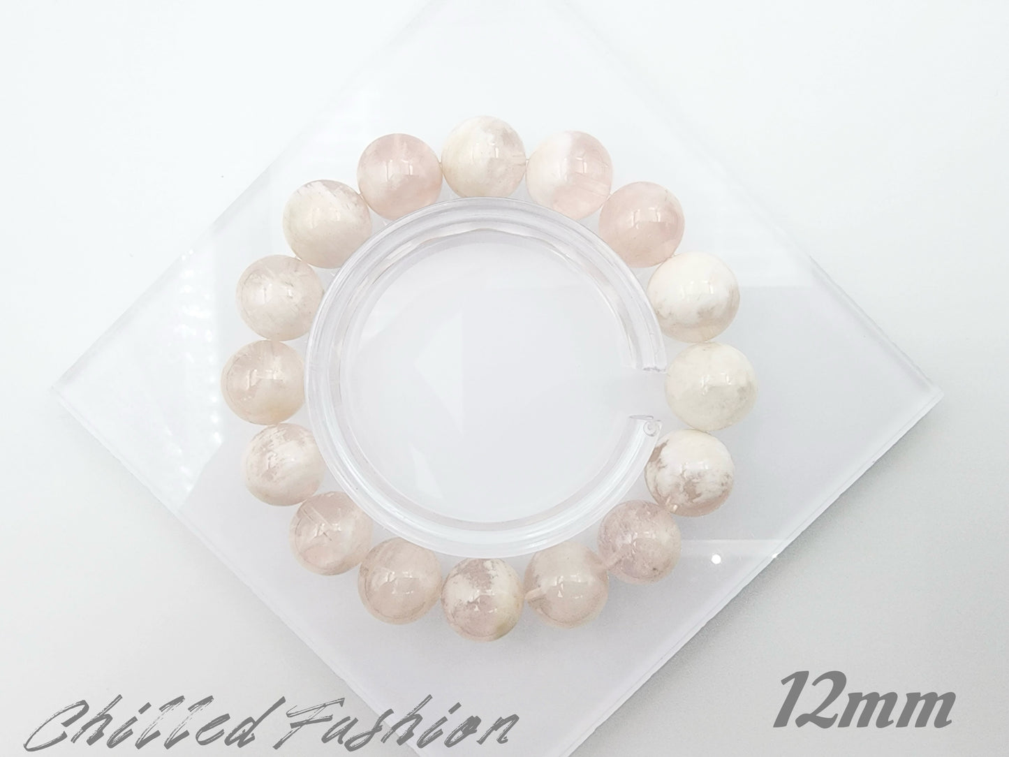 [Bracelet] Winter’s Whisper: Snowflake Phantom Quartz Bracelet