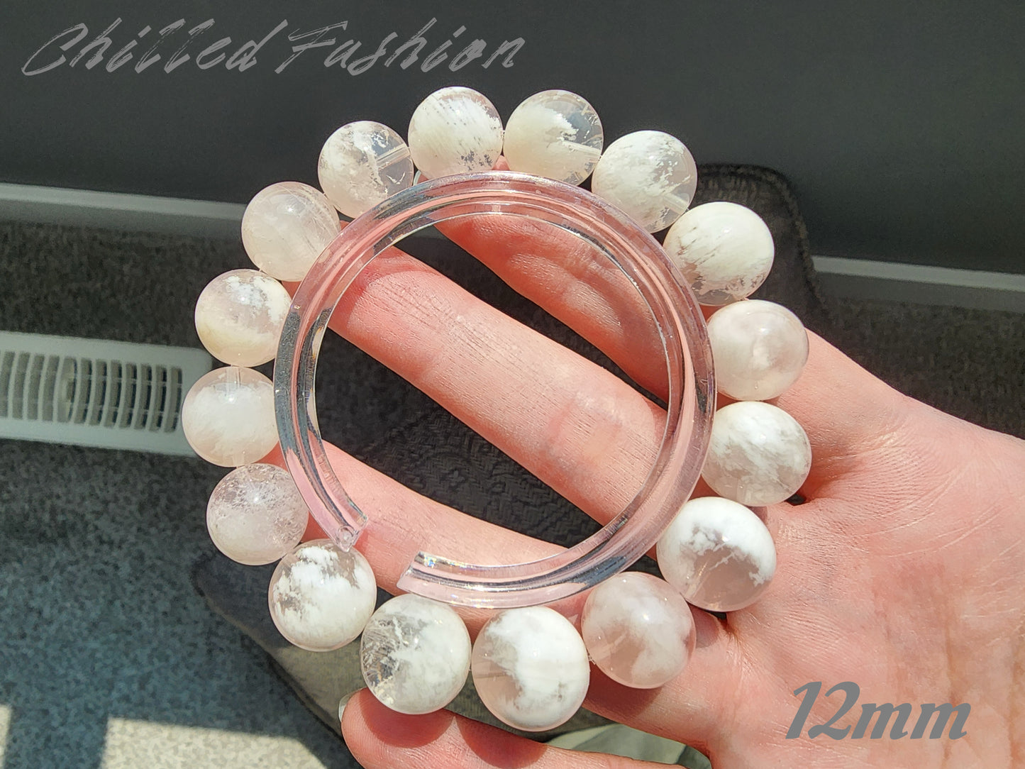 [Bracelet] Winter’s Whisper: Snowflake Phantom Quartz Bracelet