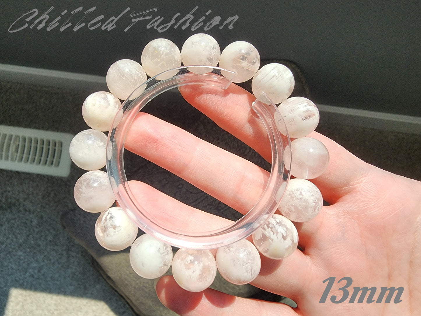 [Bracelet] Winter’s Whisper: Snowflake Phantom Quartz Bracelet