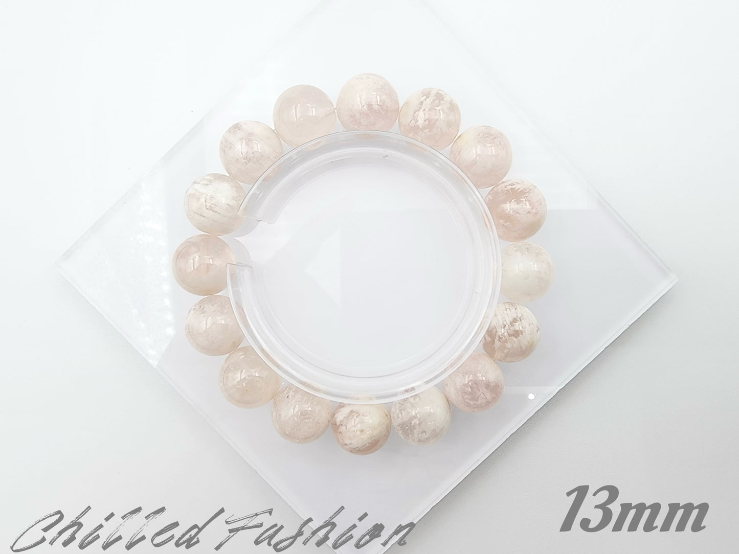 [Bracelet] Winter’s Whisper: Snowflake Phantom Quartz Bracelet