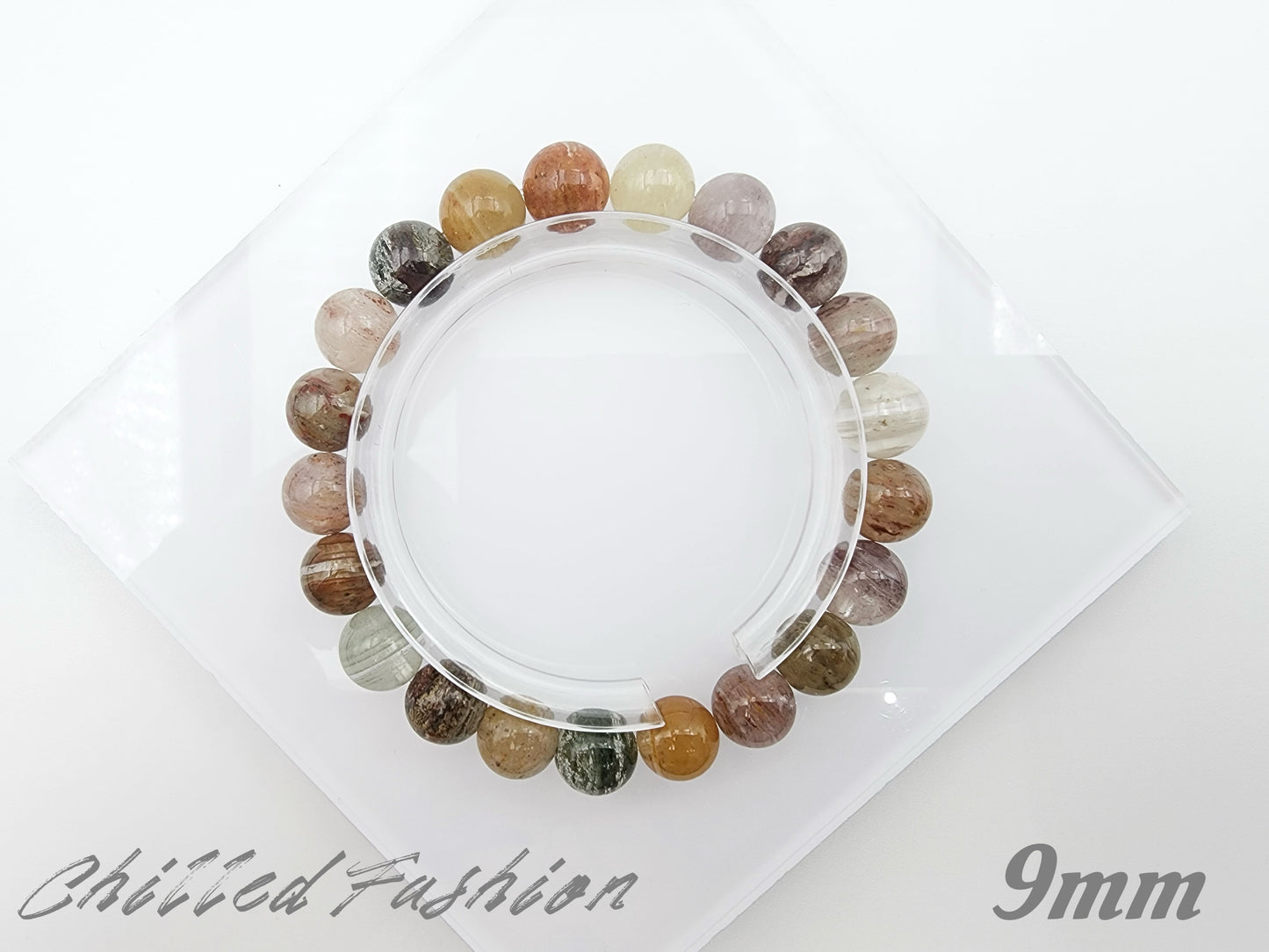 [Bracelet] Natural Colorful Layered Phantom Quartz Bracelet
