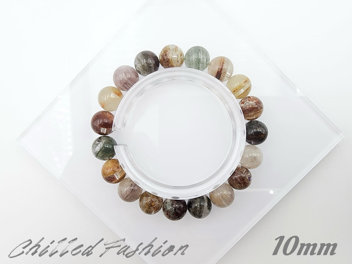 [Bracelet] Natural Colorful Layered Phantom Quartz Bracelet