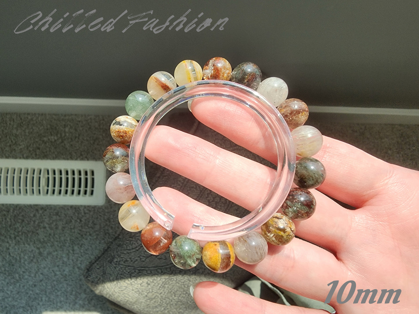 [Bracelet] Natural Colorful Layered Phantom Quartz Bracelet