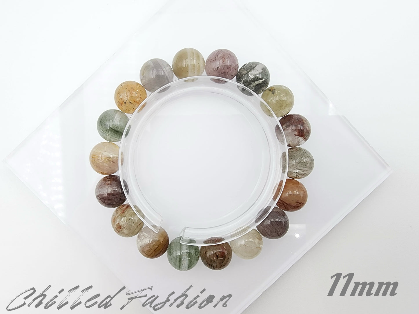 [Bracelet] Natural Colorful Layered Phantom Quartz Bracelet