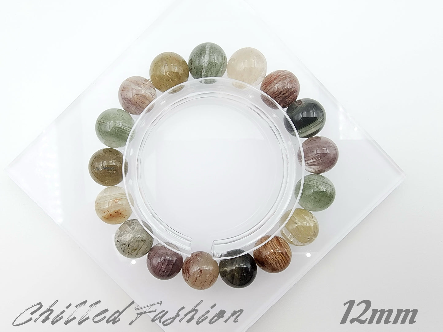 [Bracelet] Natural Colorful Layered Phantom Quartz Bracelet