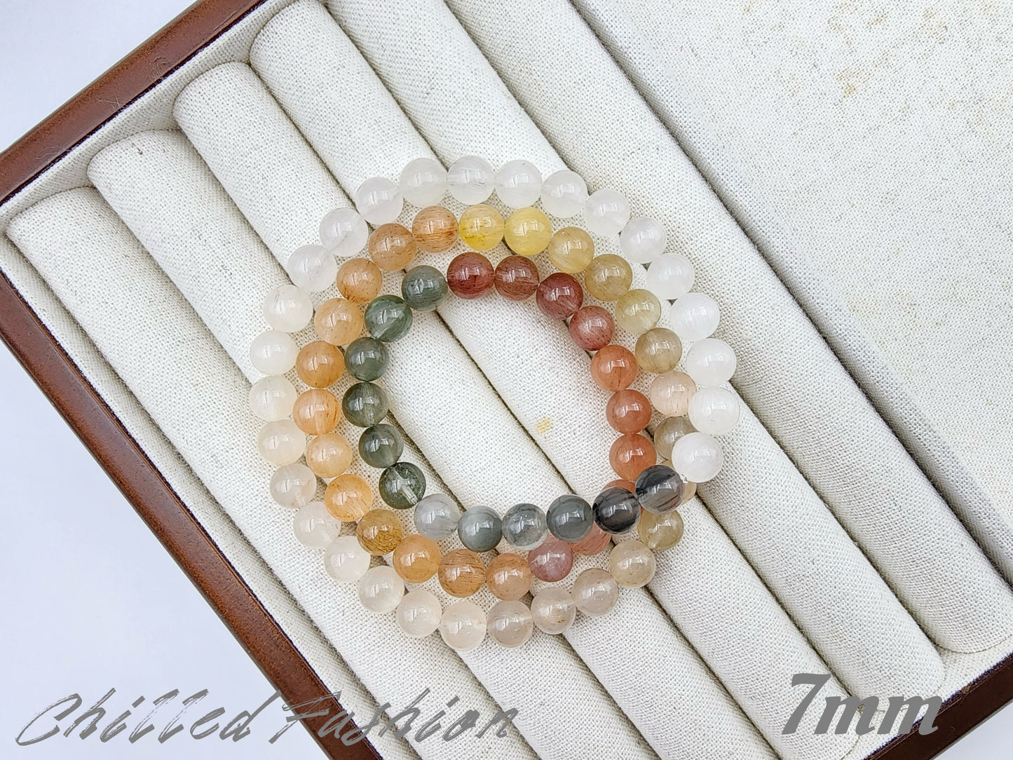 [Bracelet] Tri-Layer Gradient Rabbit Hair Quartz Bracelet