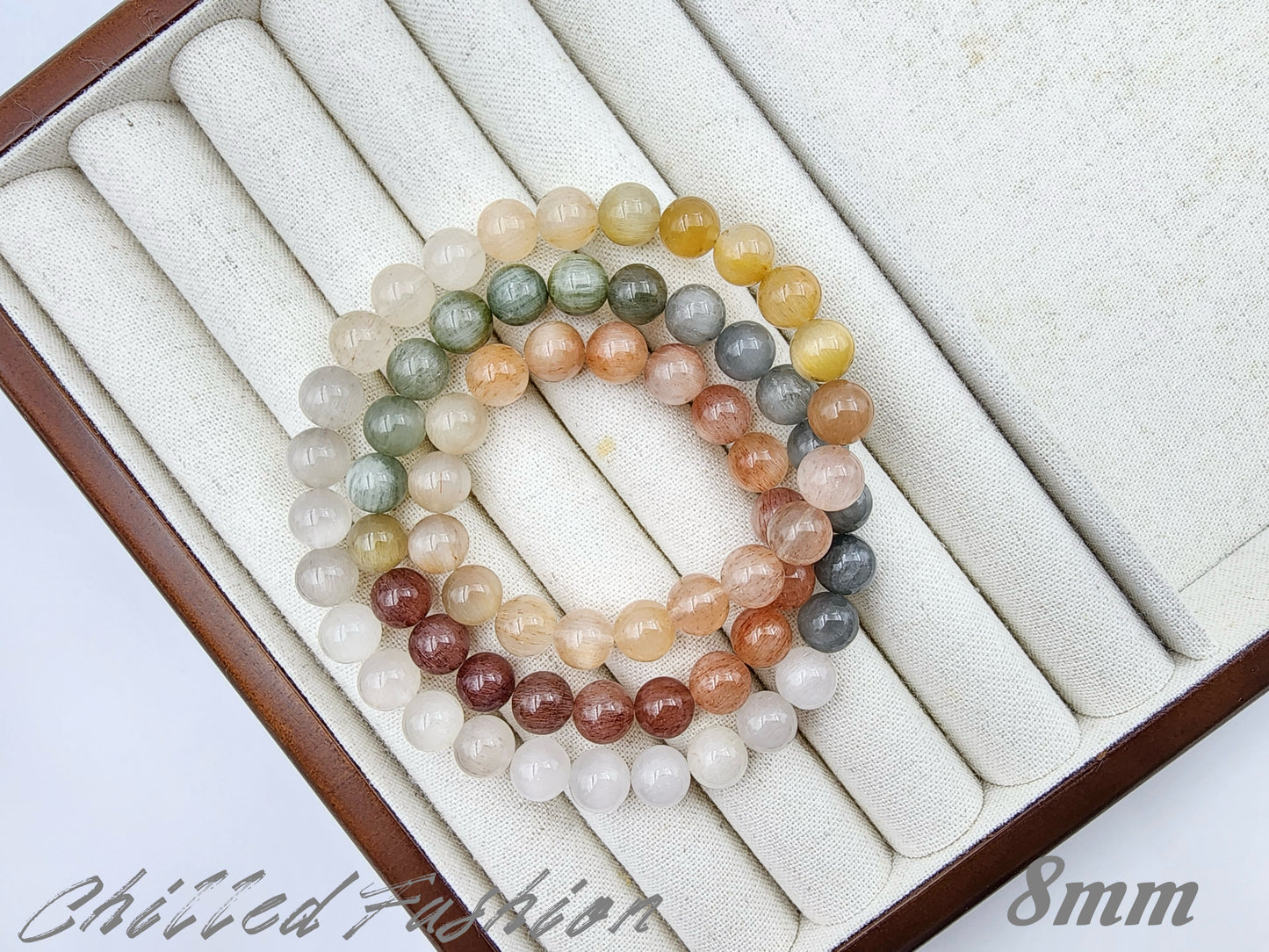 [Bracelet] Tri-Layer Gradient Rabbit Hair Quartz Bracelet