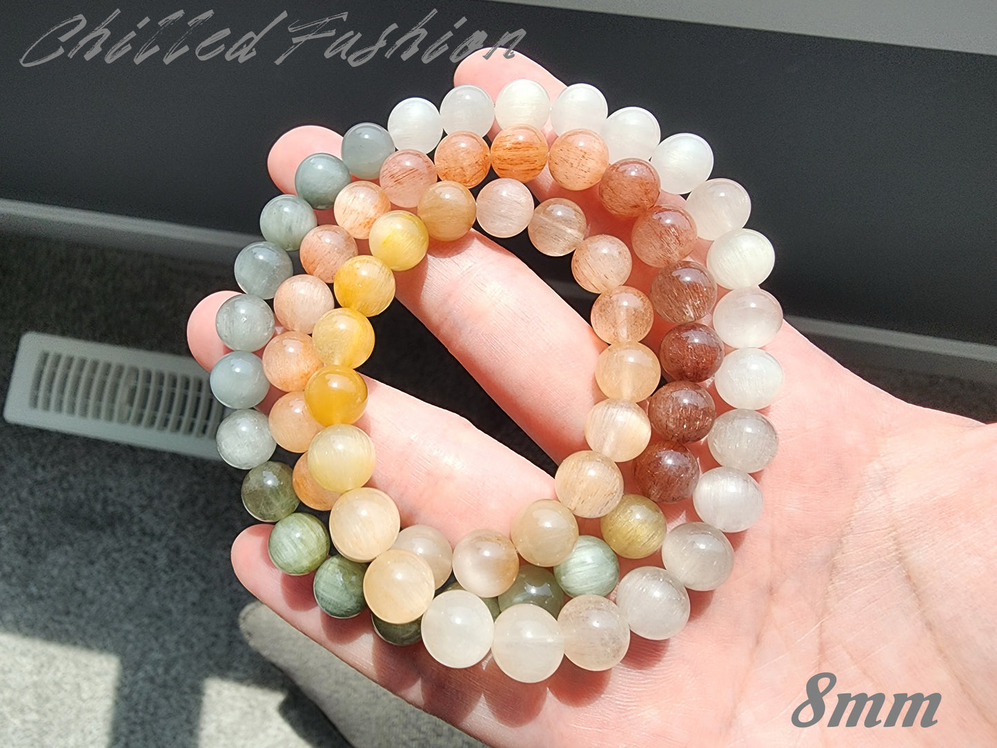 [Bracelet] Tri-Layer Gradient Rabbit Hair Quartz Bracelet