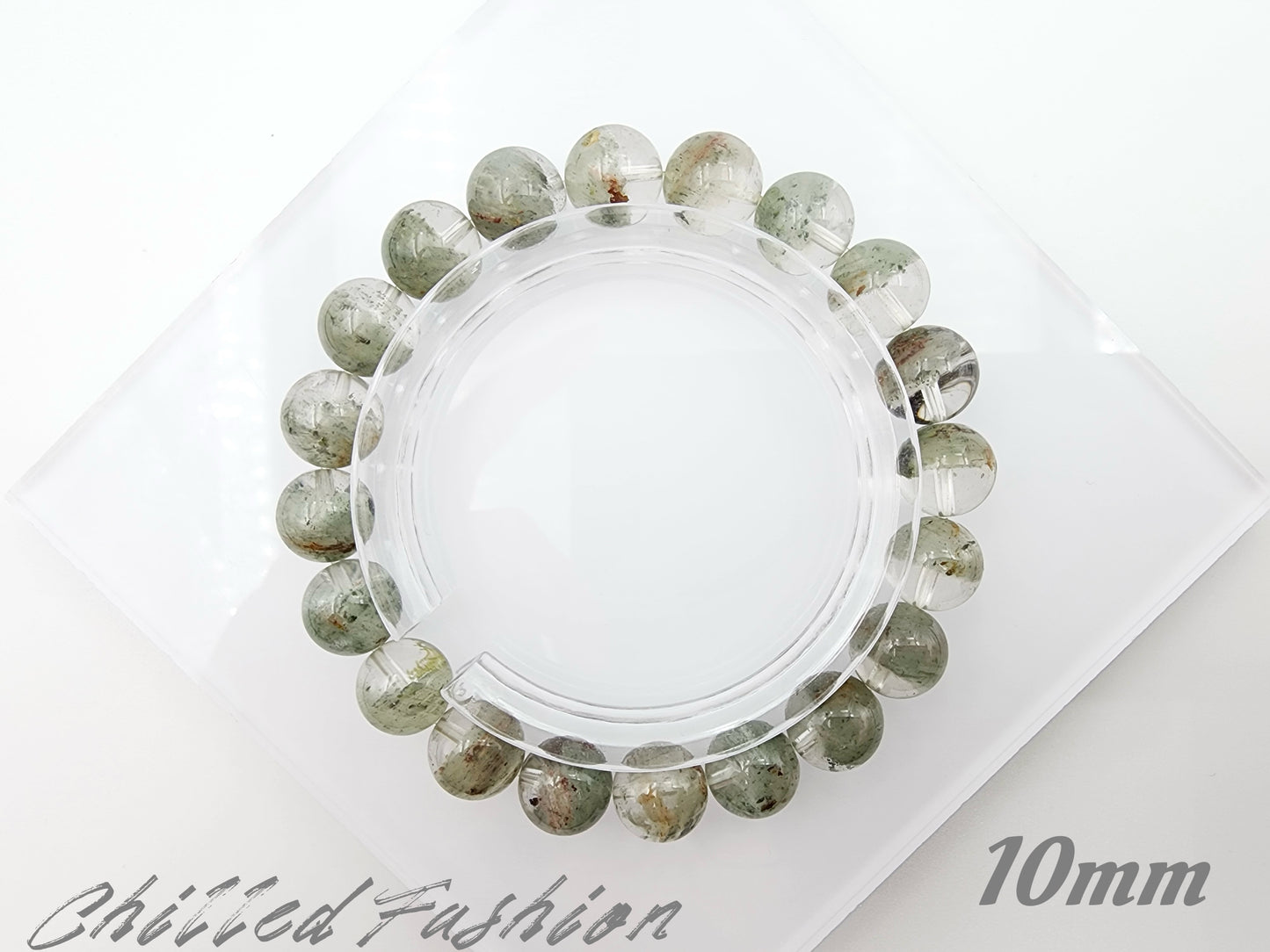 [Bracelet] Misty Forest Green Phantom Quartz Bracelet