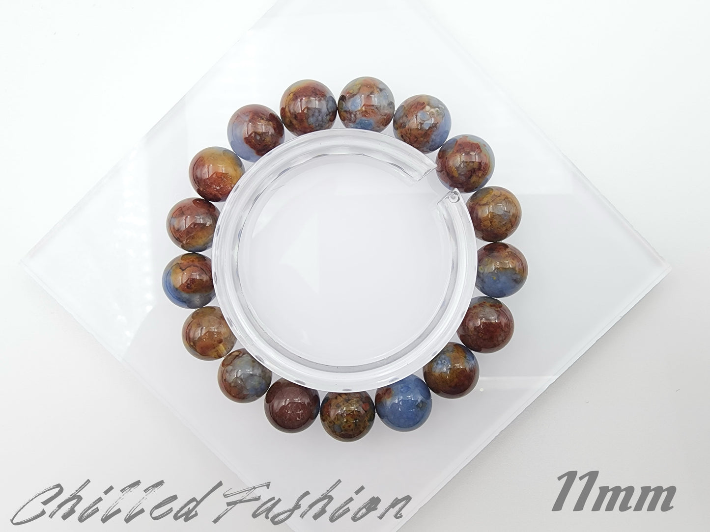 [Bracelet] Island Clustered Blue Rabbit Hair Quartz Bracelet