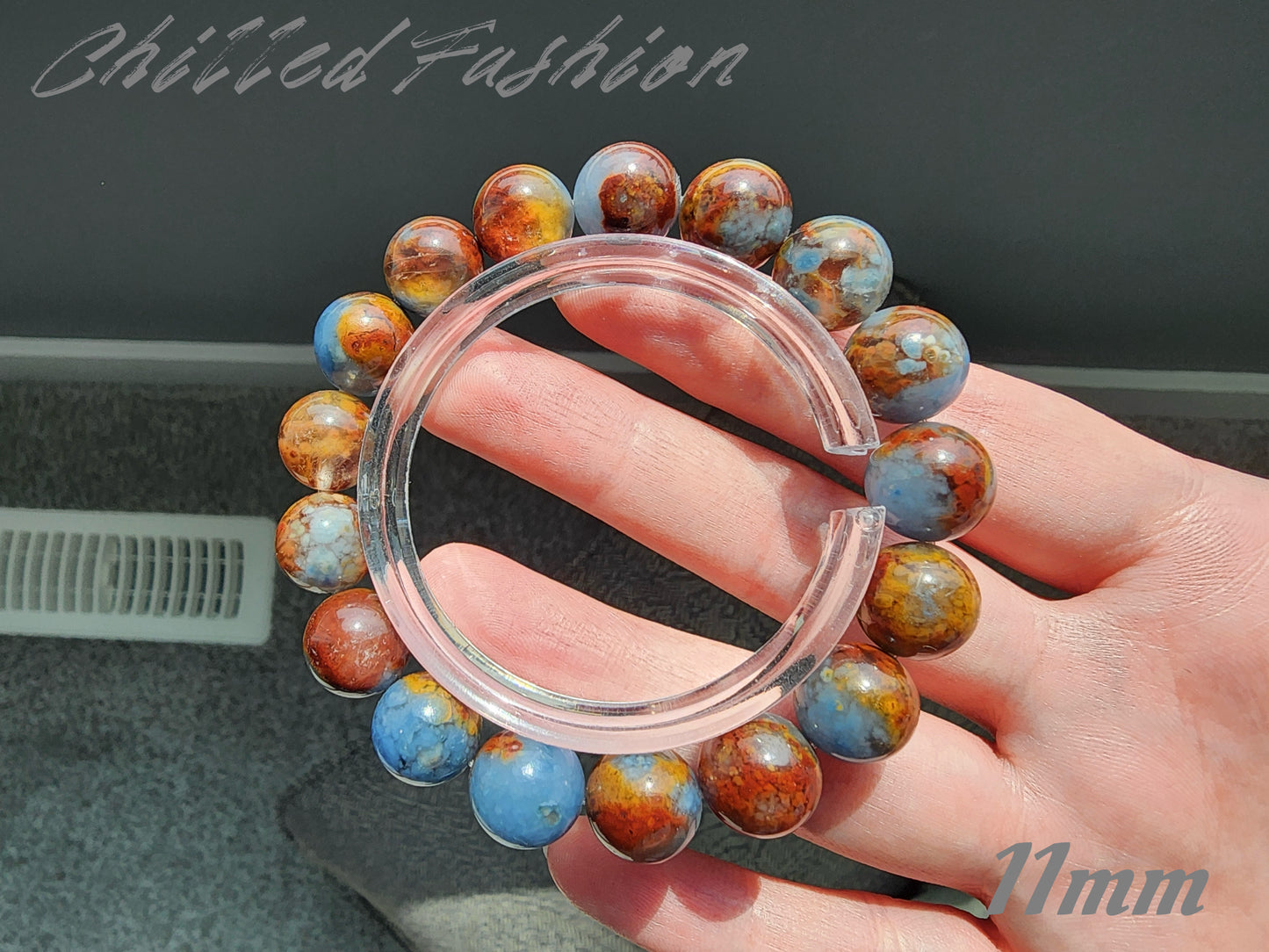 [Bracelet] Island Clustered Blue Rabbit Hair Quartz Bracelet