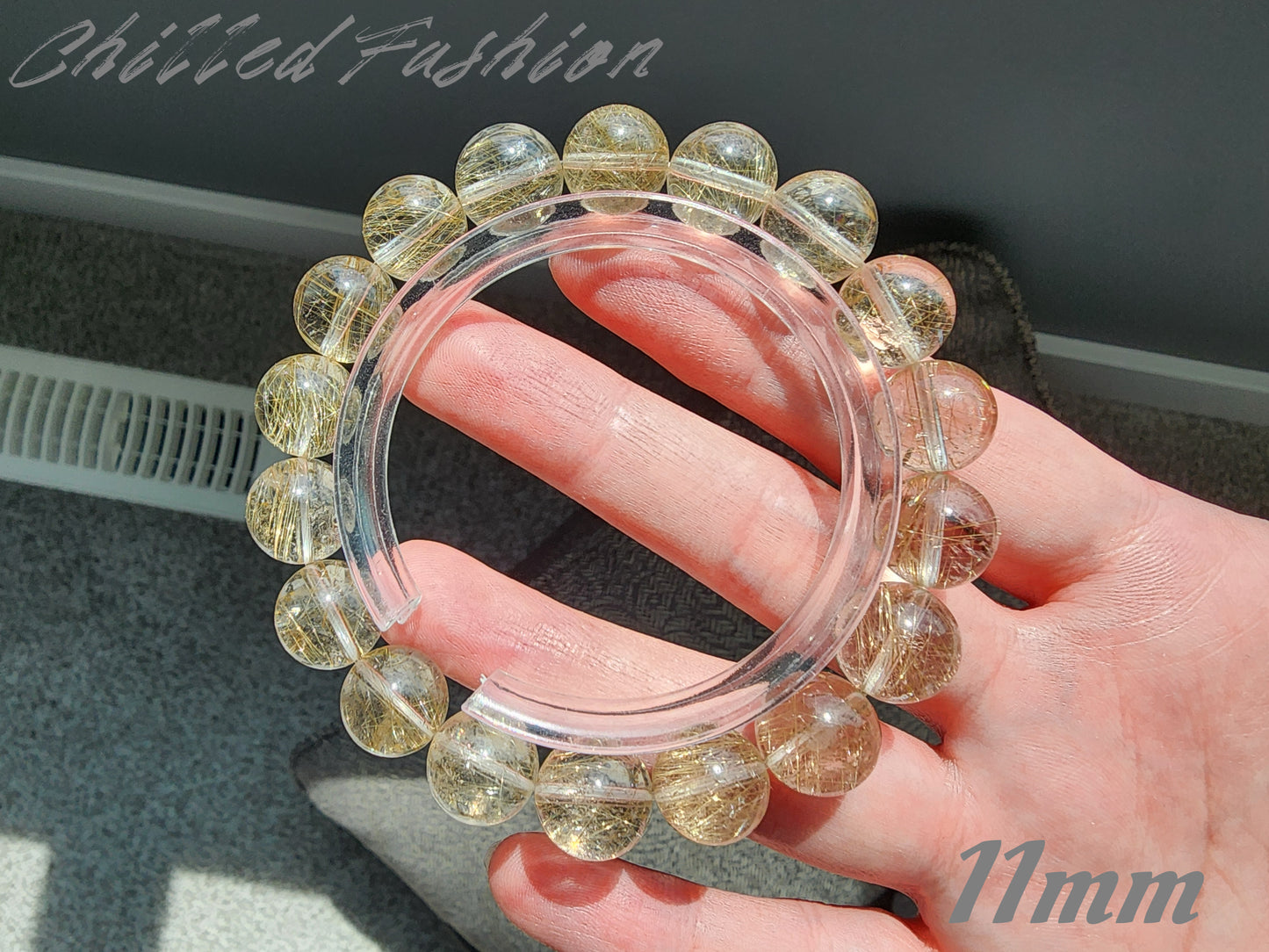 [Bracelet] Natural Golden Rutilated Quartz Bracelet