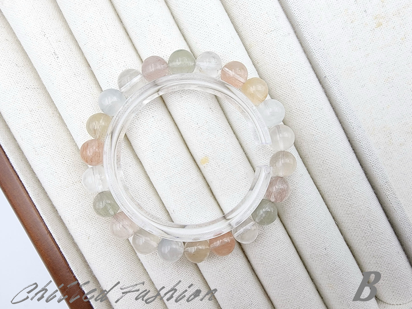[Bracelet] 8mm Colorful Rabbit Hair Quartz Bracelet