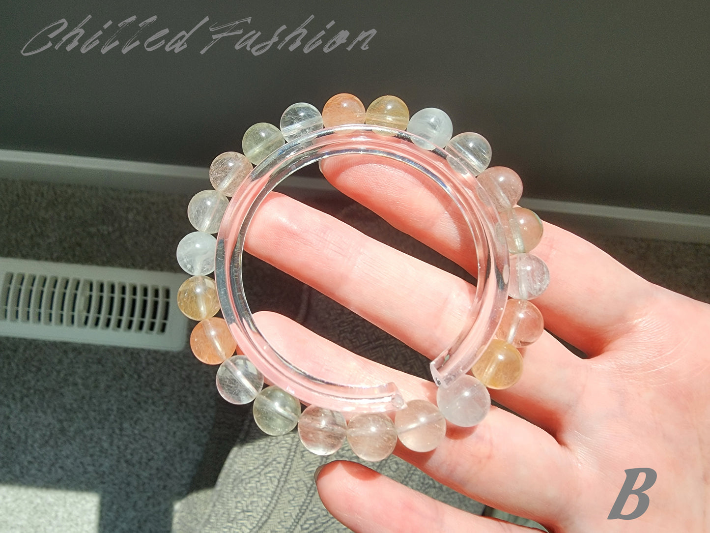 [Bracelet] 8mm Colorful Rabbit Hair Quartz Bracelet