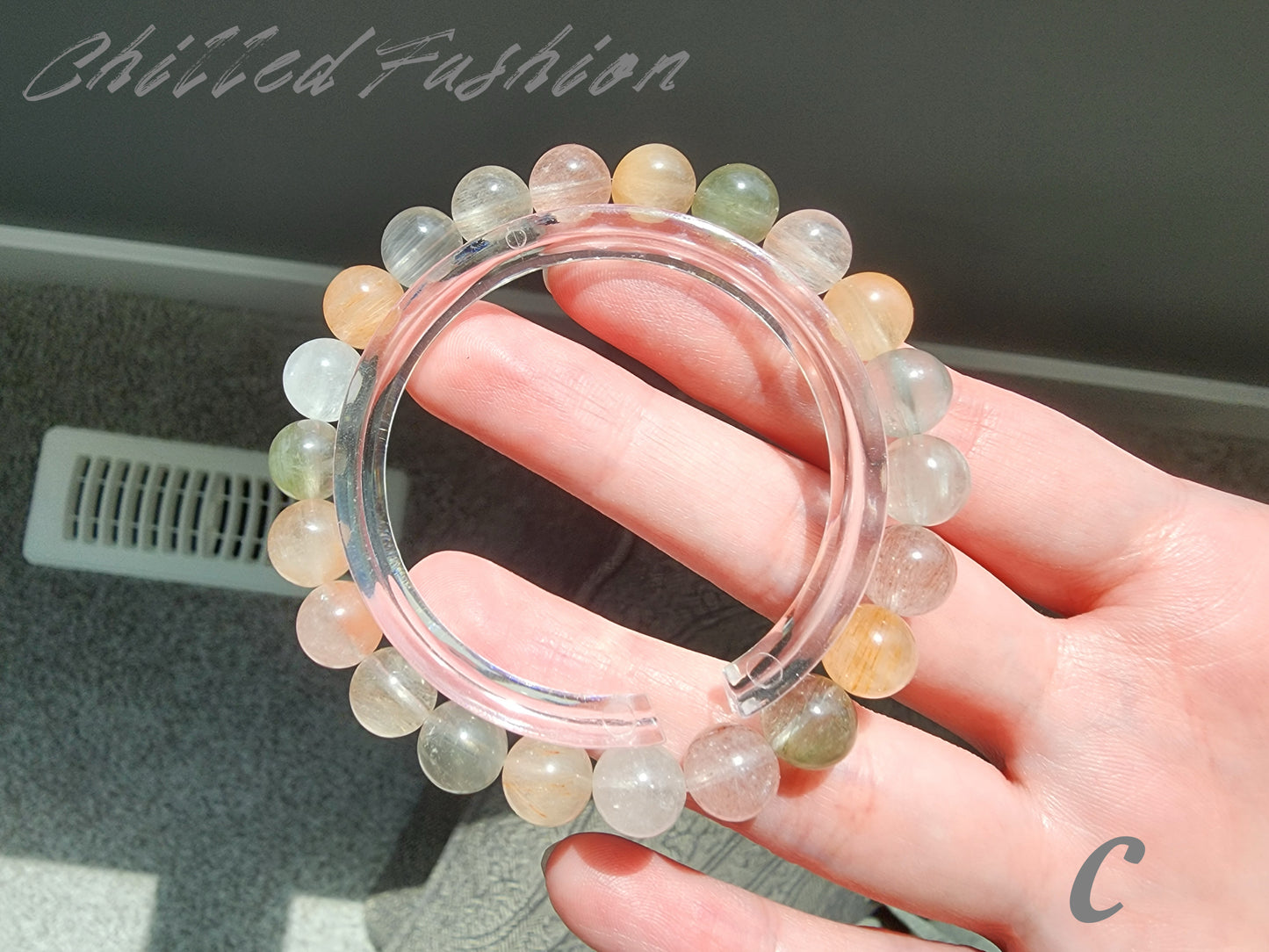 [Bracelet] 8mm Colorful Rabbit Hair Quartz Bracelet
