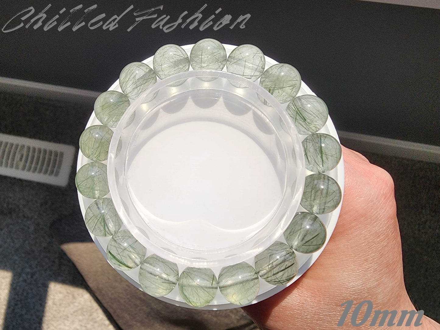 [Bracelet] Natural Green Rutilated Quartz Bracelet