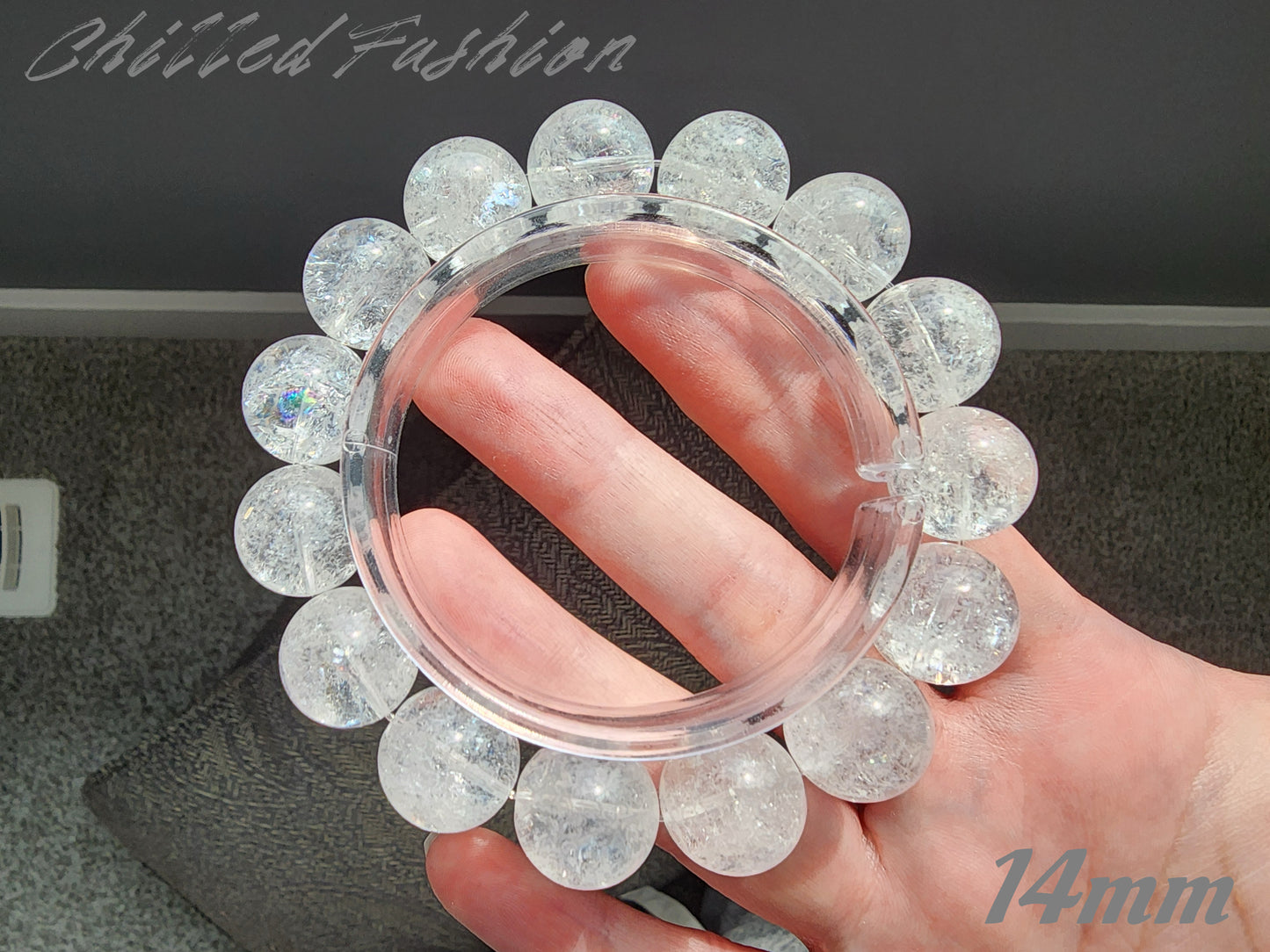 [Bracelet] Brazilian White Hematoid Quartz Bracelet