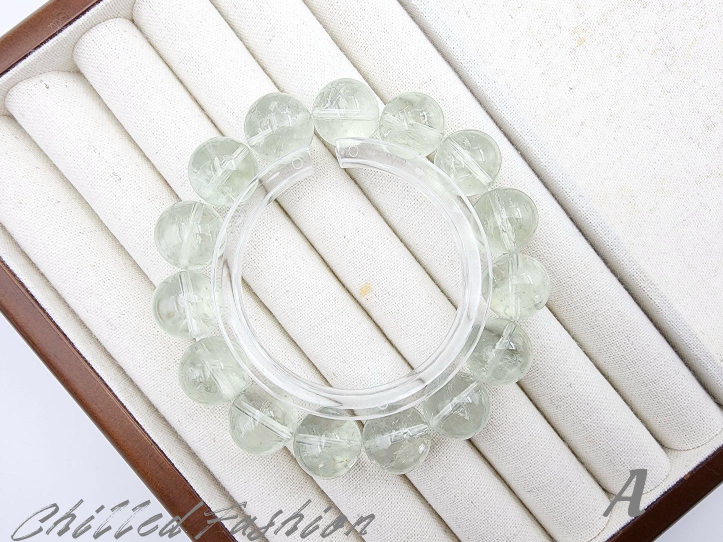 [Bracelet] Elegant 14mm Green Quartz Bracelet - Spiritual Power and Earth Connection