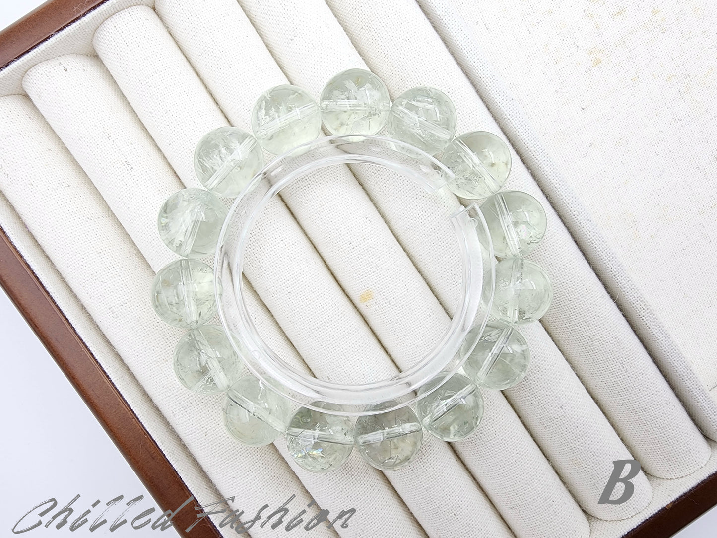 [Bracelet] Elegant 14mm Green Quartz Bracelet - Spiritual Power and Earth Connection