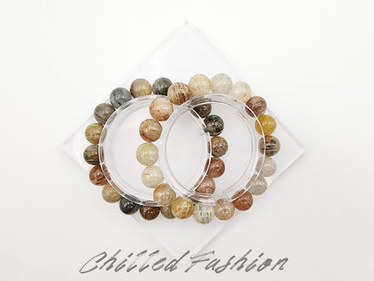 [Bracelet] 11mm Colorful Phantom Quartz Bracelet