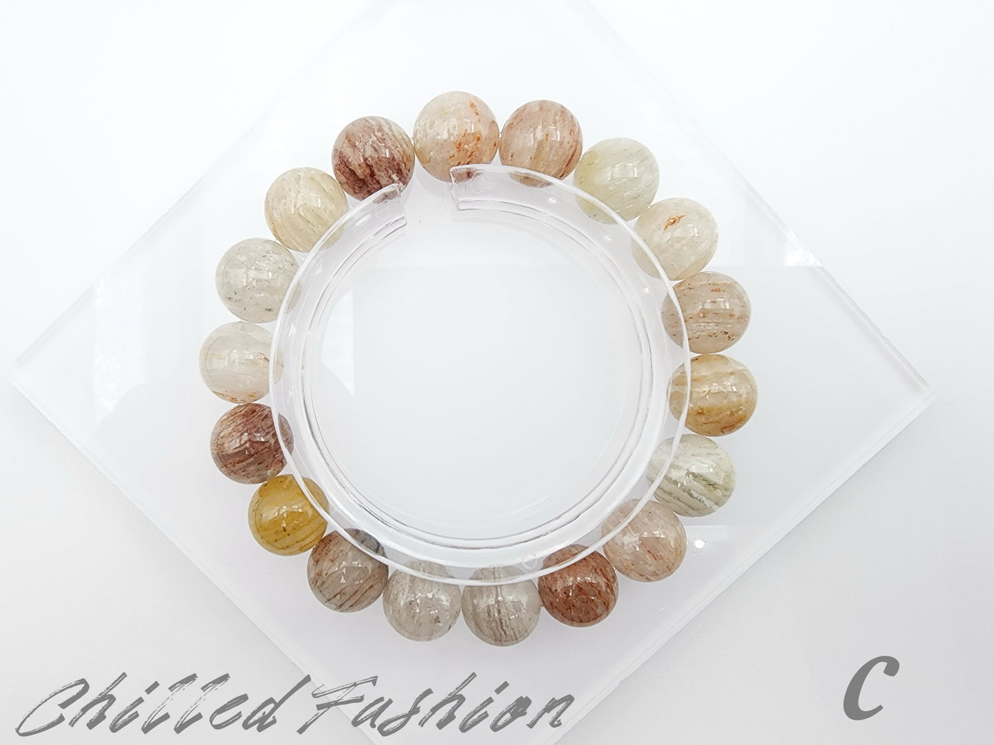 [Bracelet] 11mm Colorful Phantom Quartz Bracelet