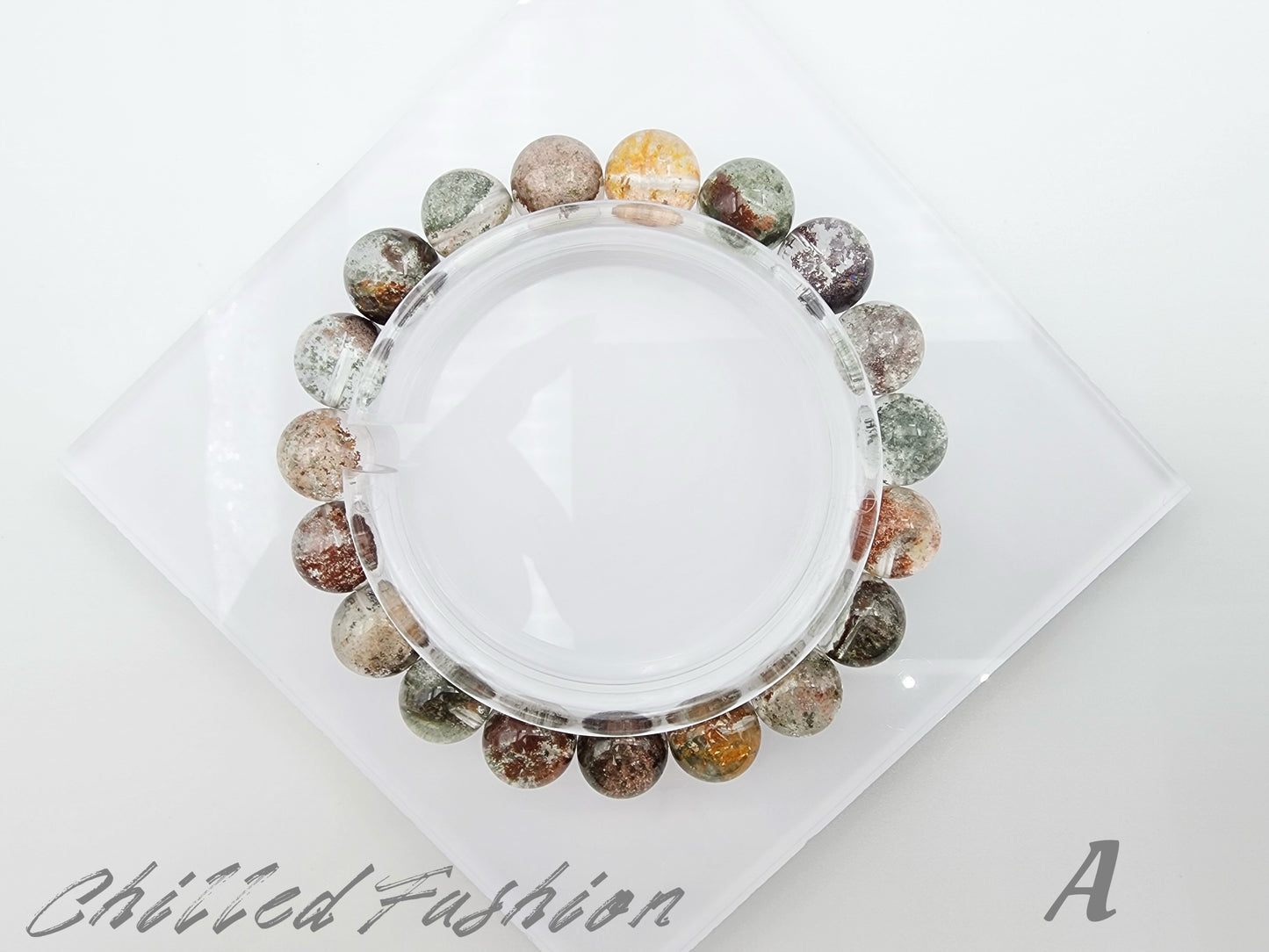 [Bracelet] 11mm Colorful Garden Phantom Quartz Bracelet