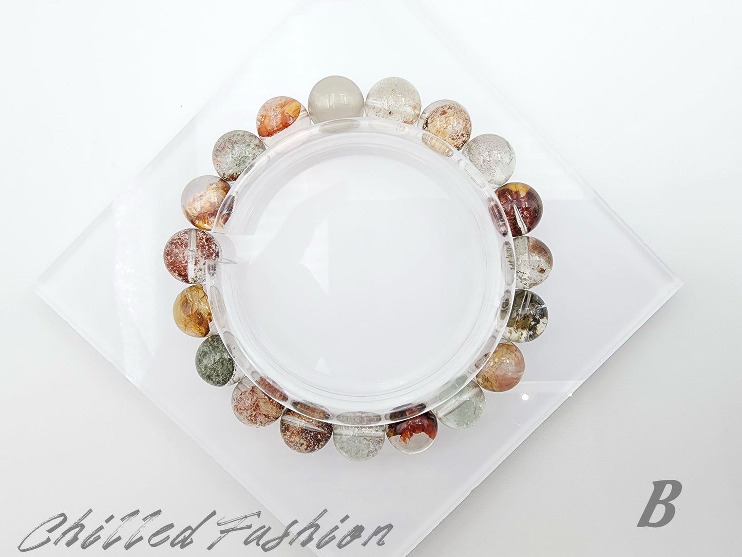 [Bracelet] 11mm Colorful Garden Phantom Quartz Bracelet