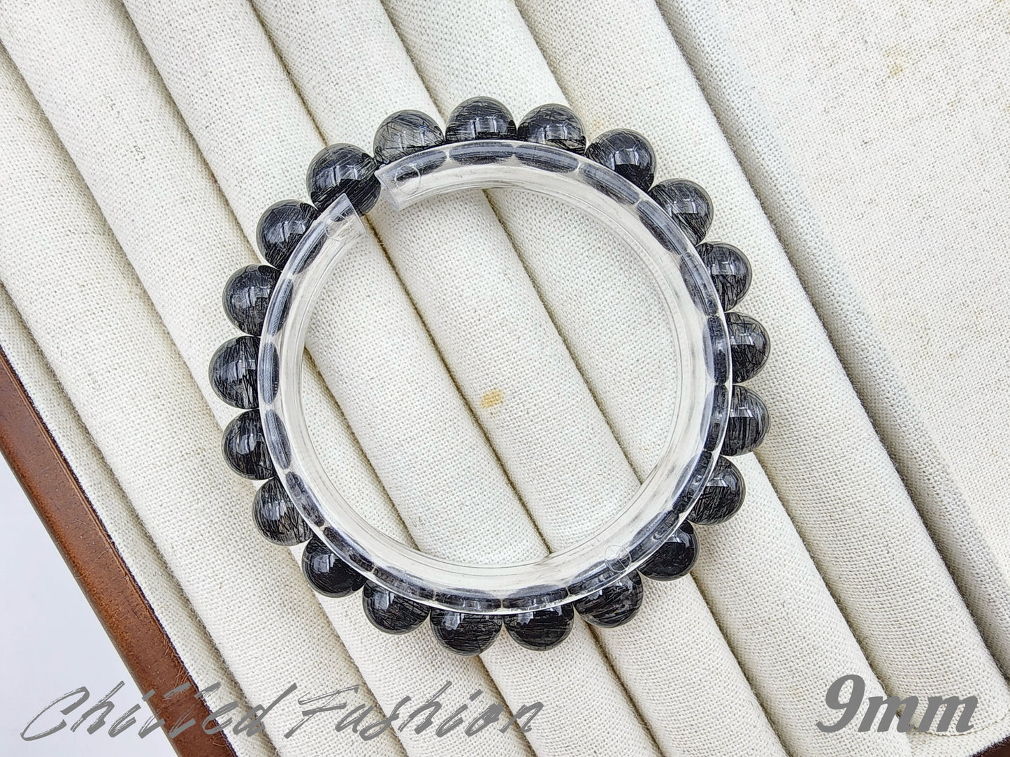[Bracelet] Black Rutilated Quartz Crystal Bracelet - Protection, Grounding, Luck