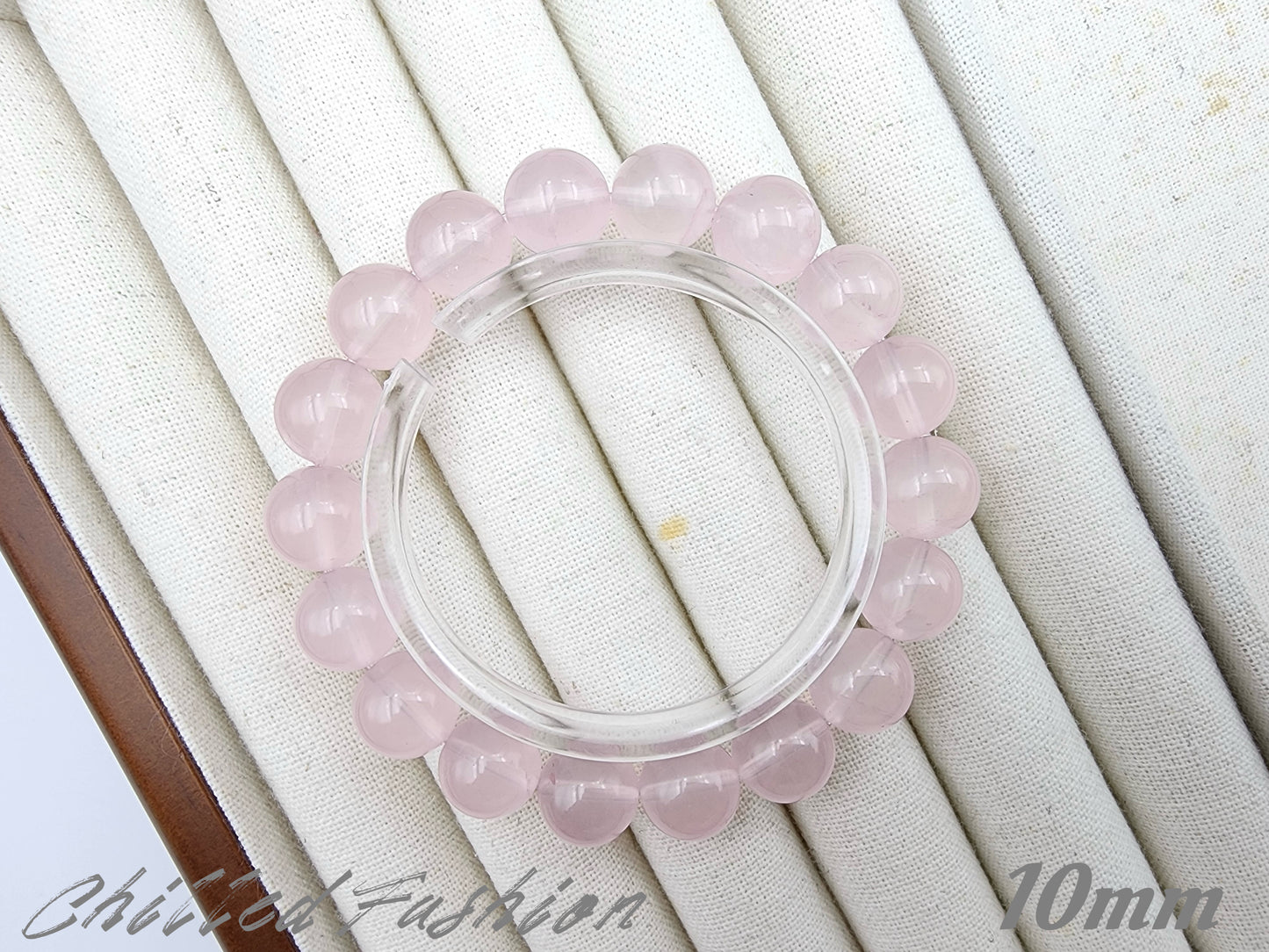 [Bracelet] Rose Quartz Round Bead Bracelet - Genuine Crystal for Love & Peace