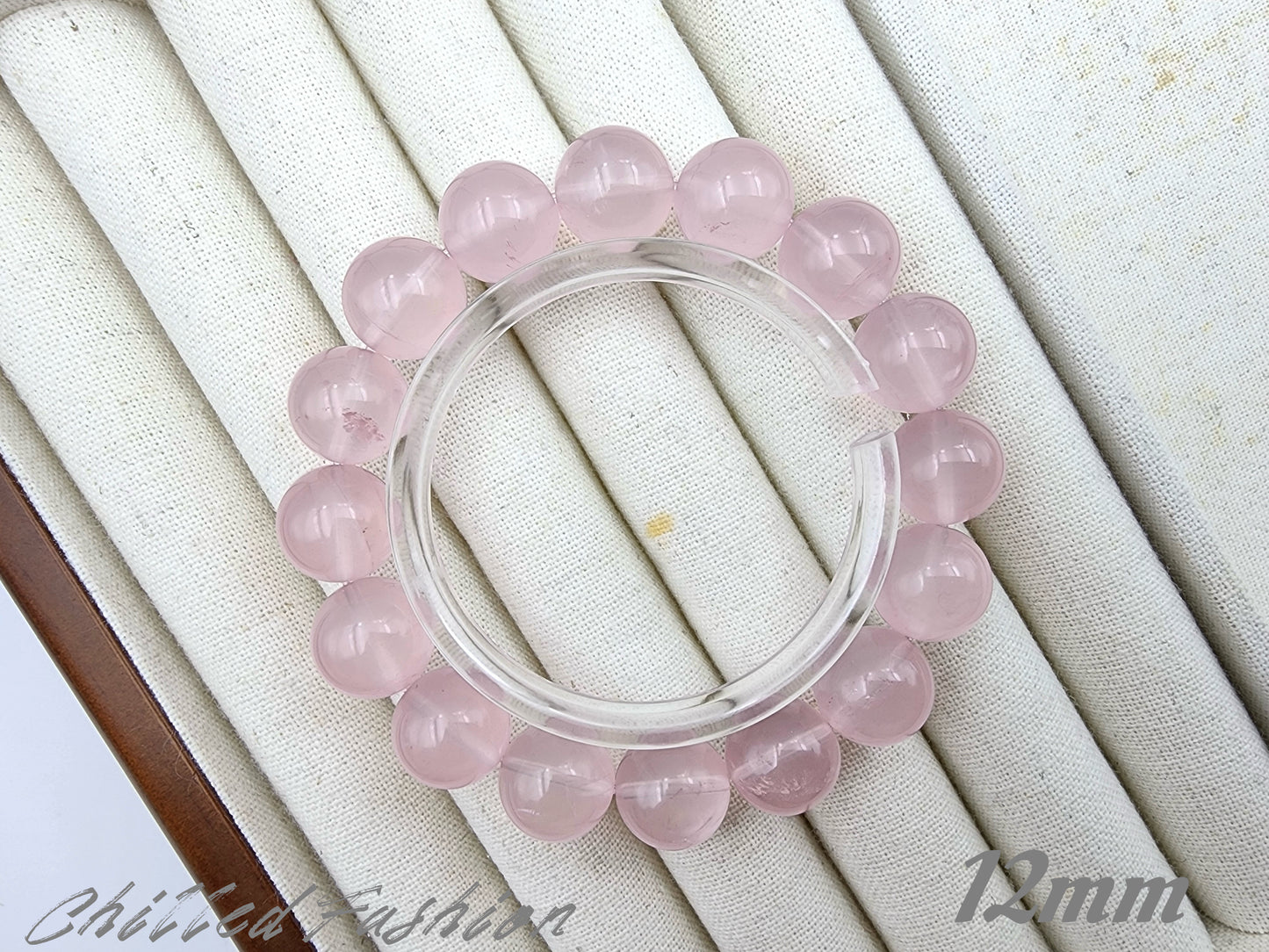 [Bracelet] Rose Quartz Round Bead Bracelet - Genuine Crystal for Love & Peace