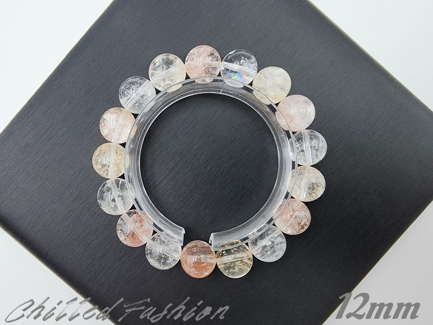 [Bracelet] Multi-Color Ice-Inclusion Quartz Bracelet