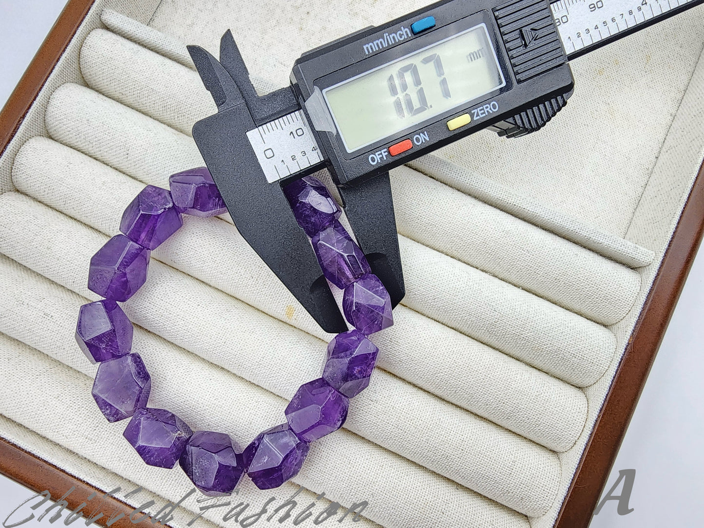 [Bracelet] Natural Amethyst Nugget Bead Bracelet with Multi-Faceted Cuts
