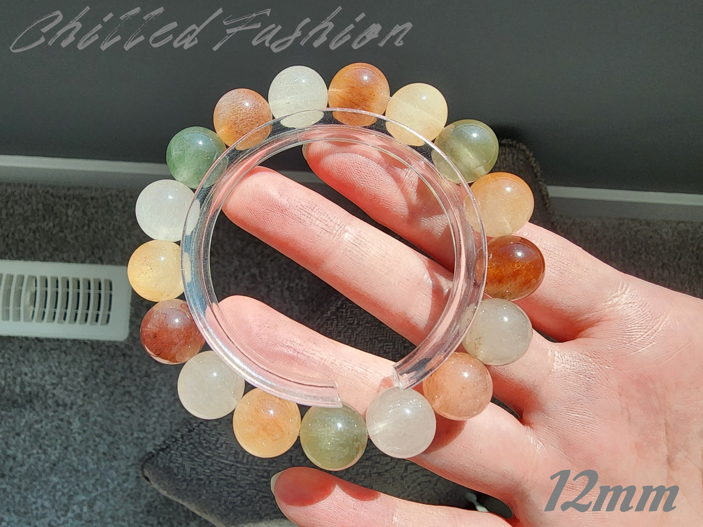 [Bracelet] Multicolor Rabbit Hair Quartz Beaded Bracelet