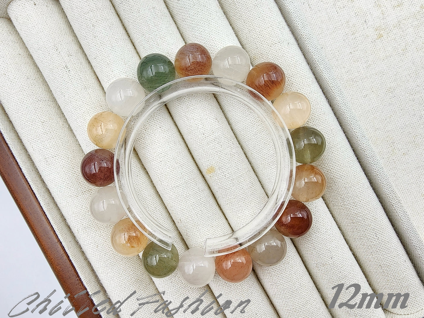 [Bracelet] Multicolor Rabbit Hair Quartz Beaded Bracelet