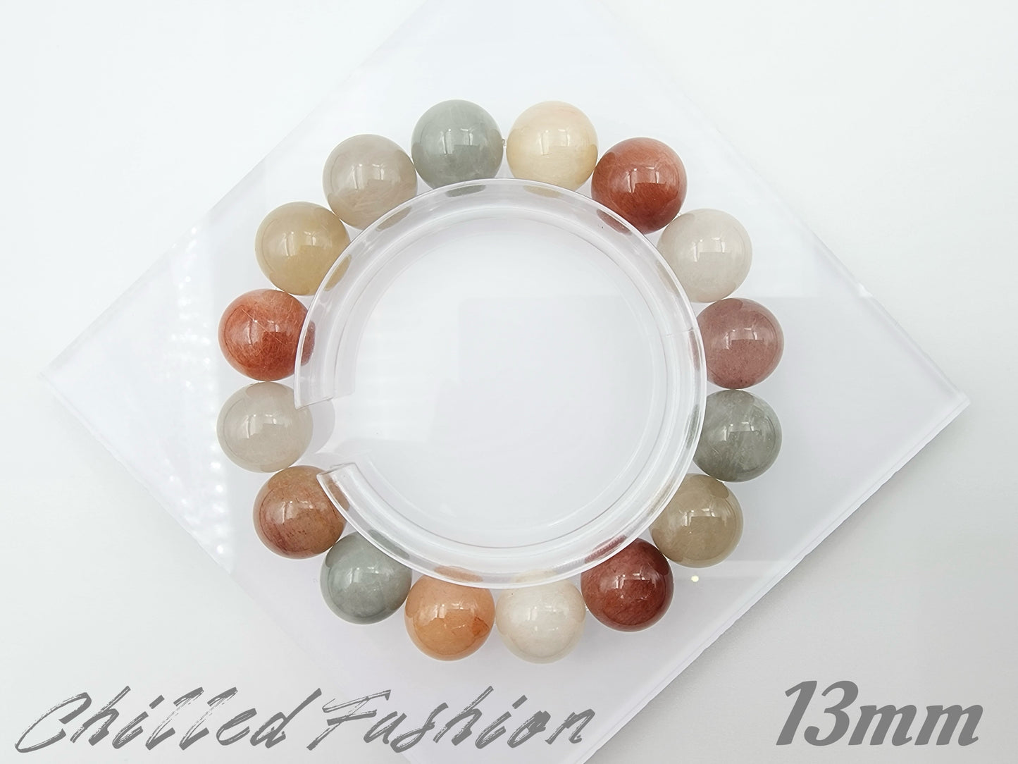 [Bracelet] Multicolor Rabbit Hair Quartz Beaded Bracelet