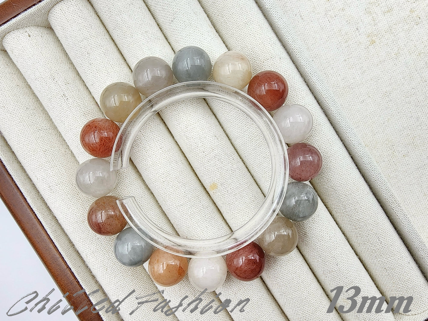 [Bracelet] Multicolor Rabbit Hair Quartz Beaded Bracelet