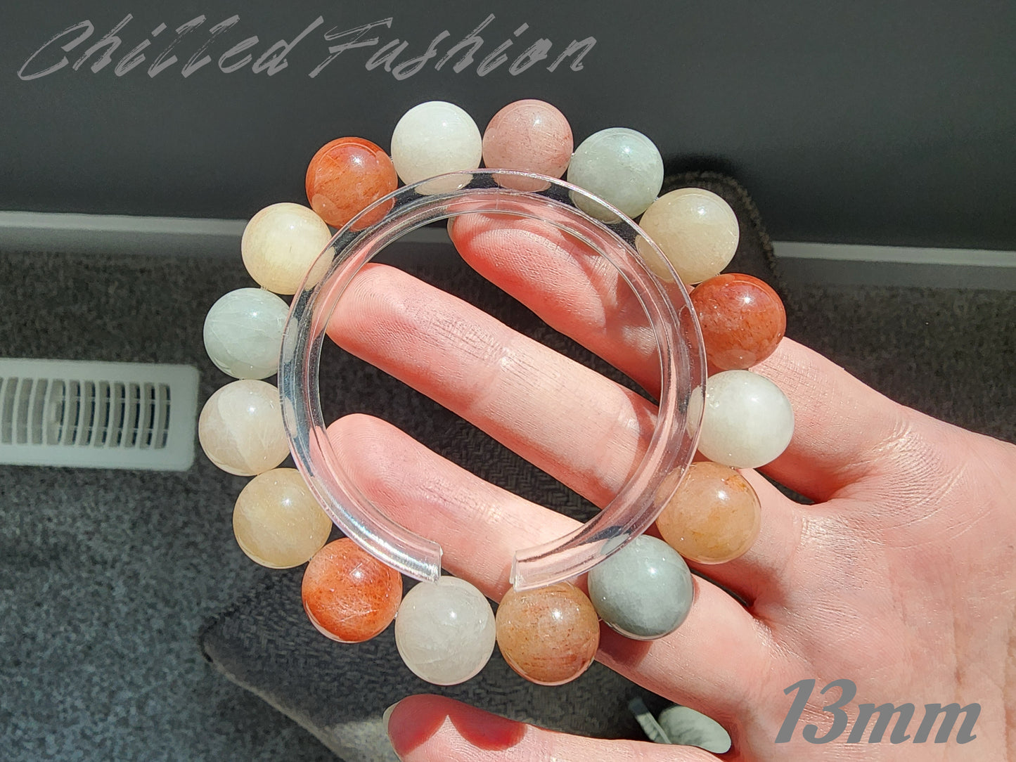 [Bracelet] Multicolor Rabbit Hair Quartz Beaded Bracelet