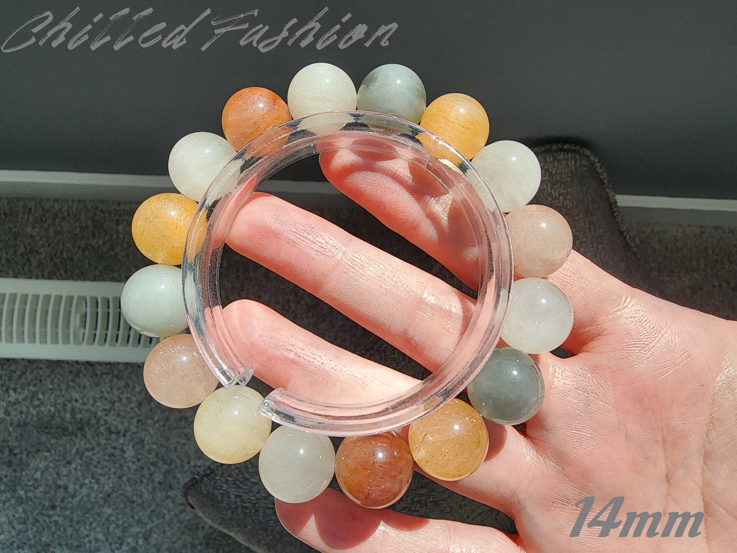 [Bracelet] Multicolor Rabbit Hair Quartz Beaded Bracelet