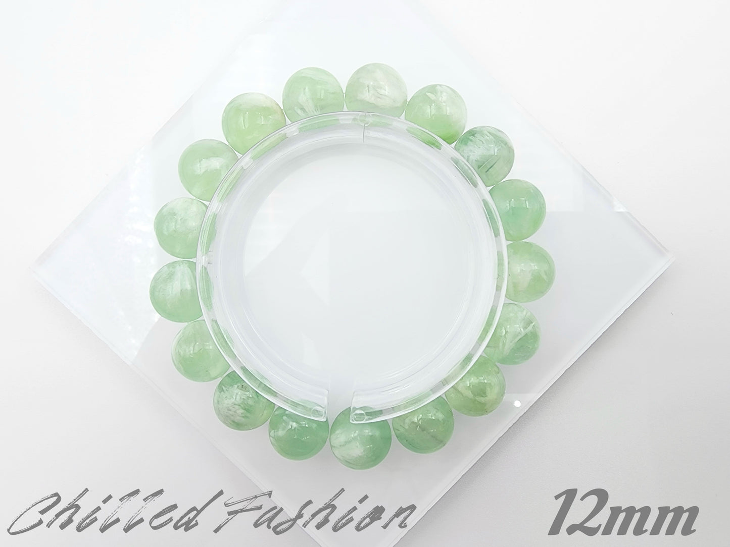 [Bracelet] Green Feather Fluorite Bracelet