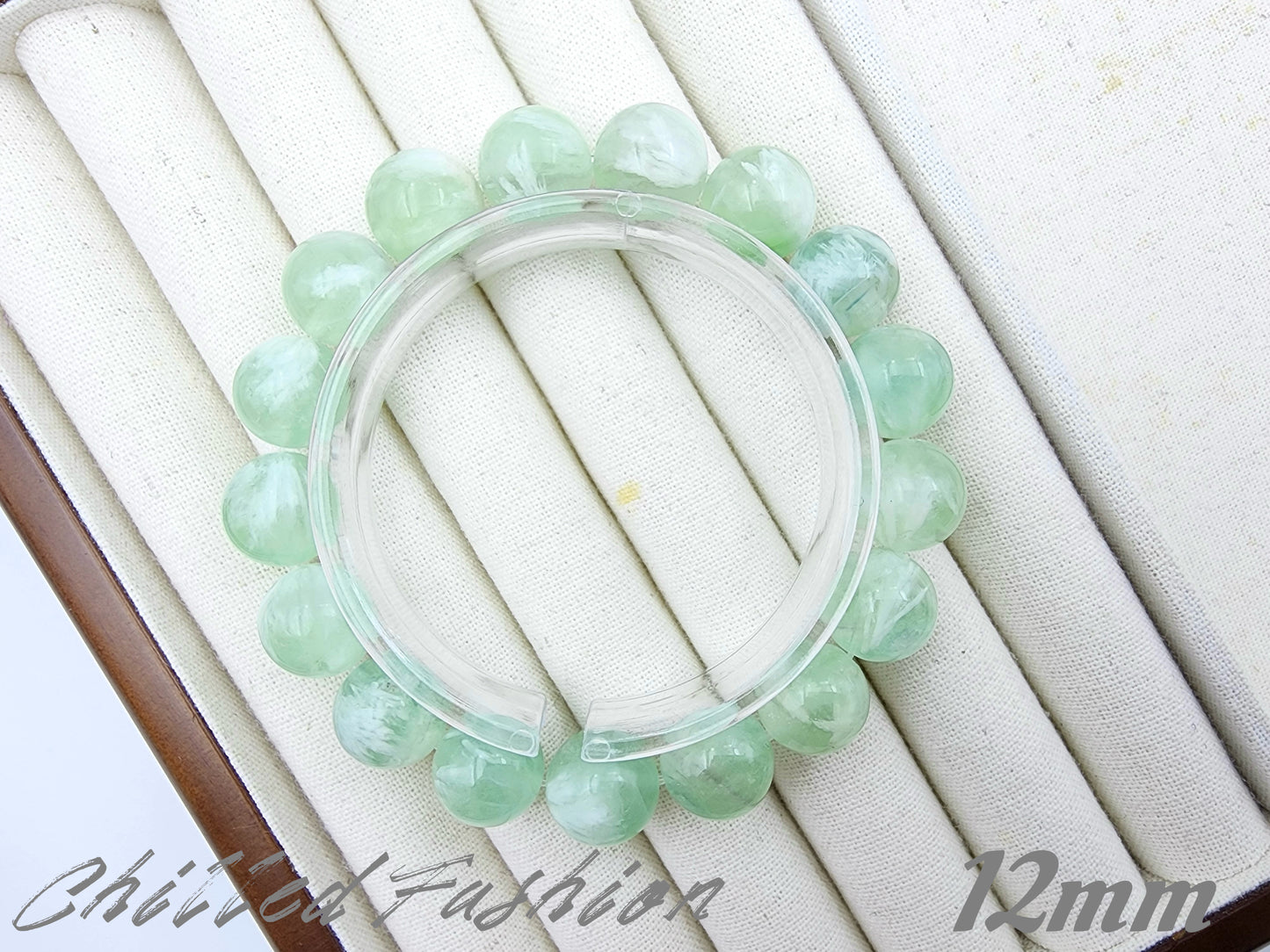 [Bracelet] Green Feather Fluorite Bracelet
