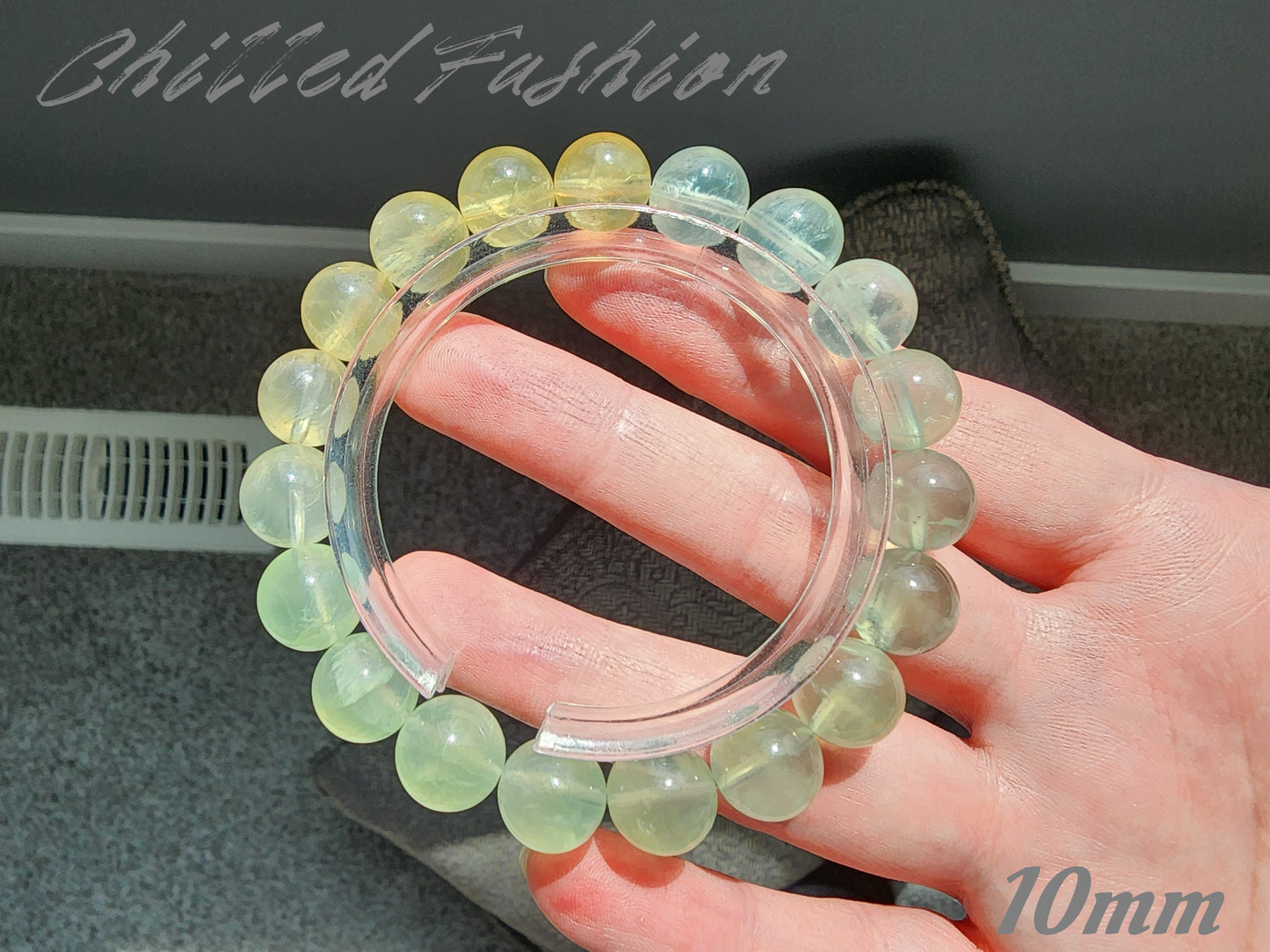 [Bracelet] Green to Yellow Gradient Prehnite Bracelet
