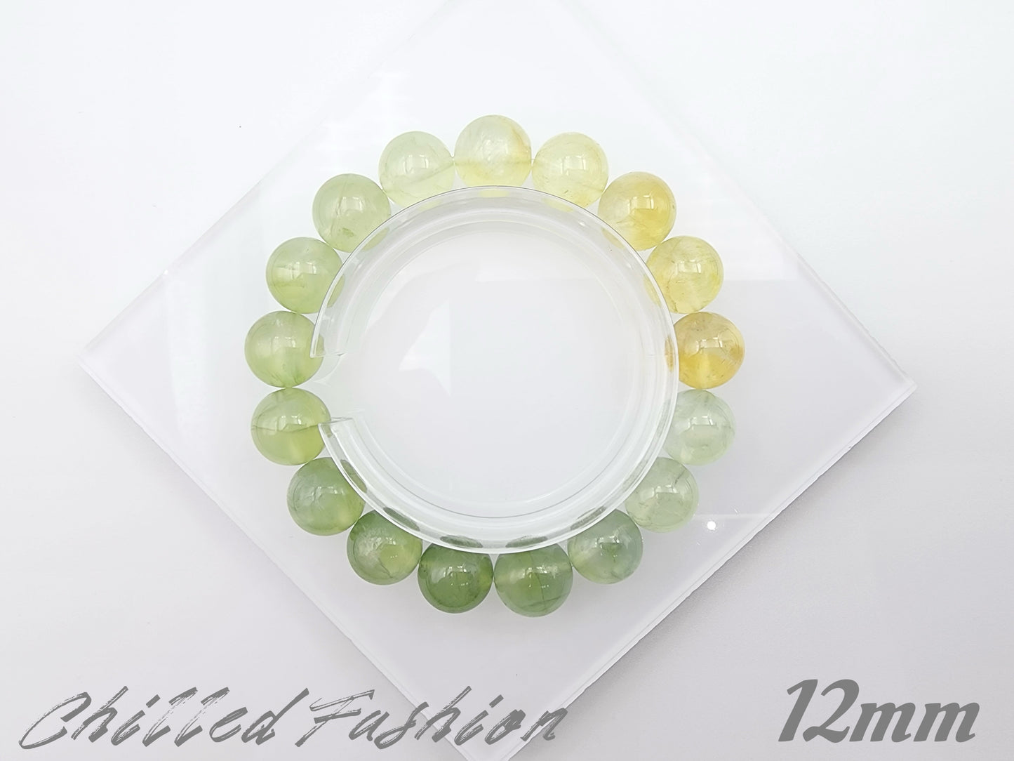 [Bracelet] Green to Yellow Gradient Prehnite Bracelet