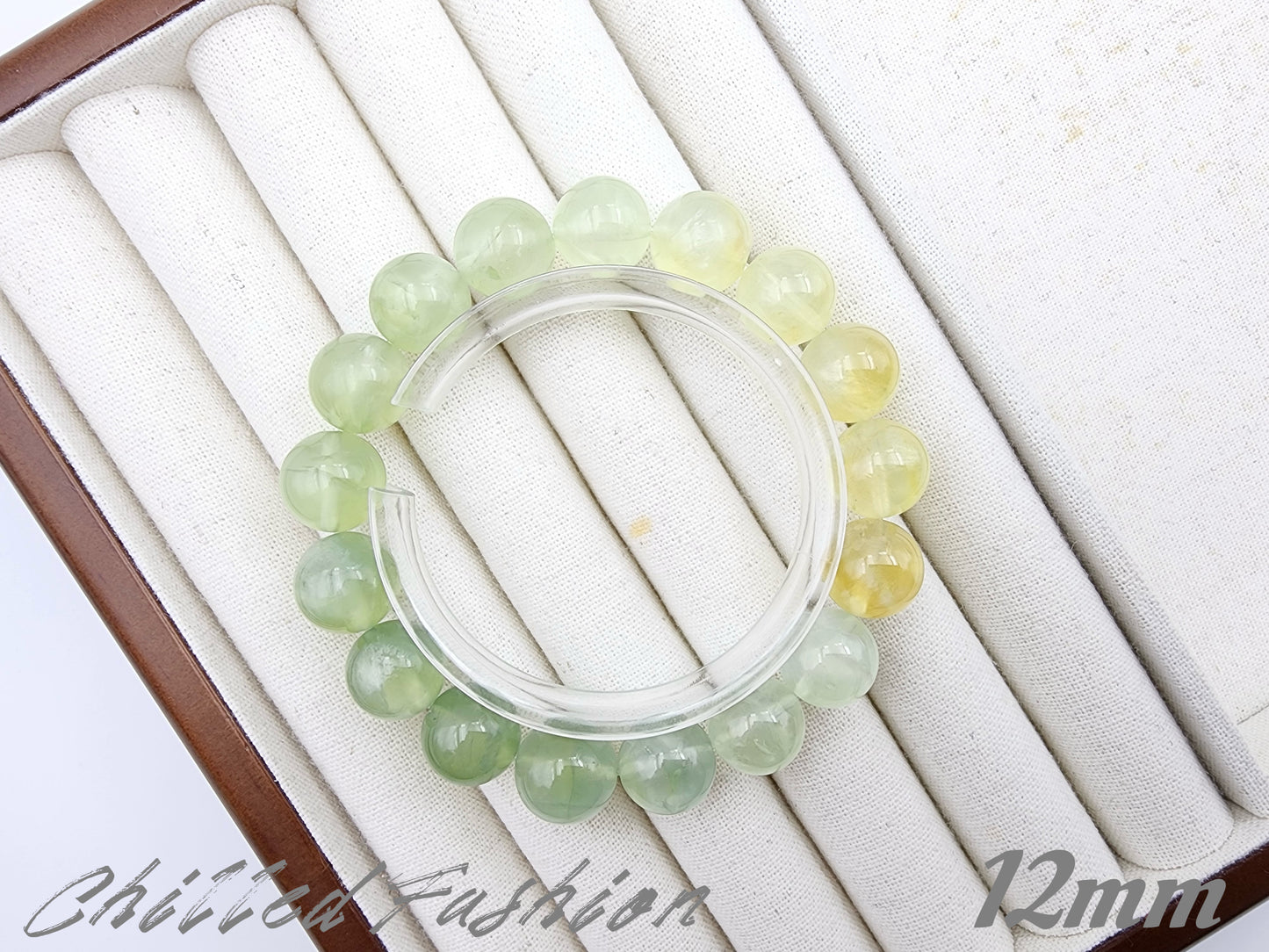 [Bracelet] Green to Yellow Gradient Prehnite Bracelet