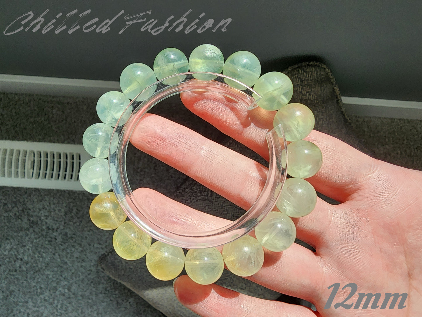 [Bracelet] Green to Yellow Gradient Prehnite Bracelet