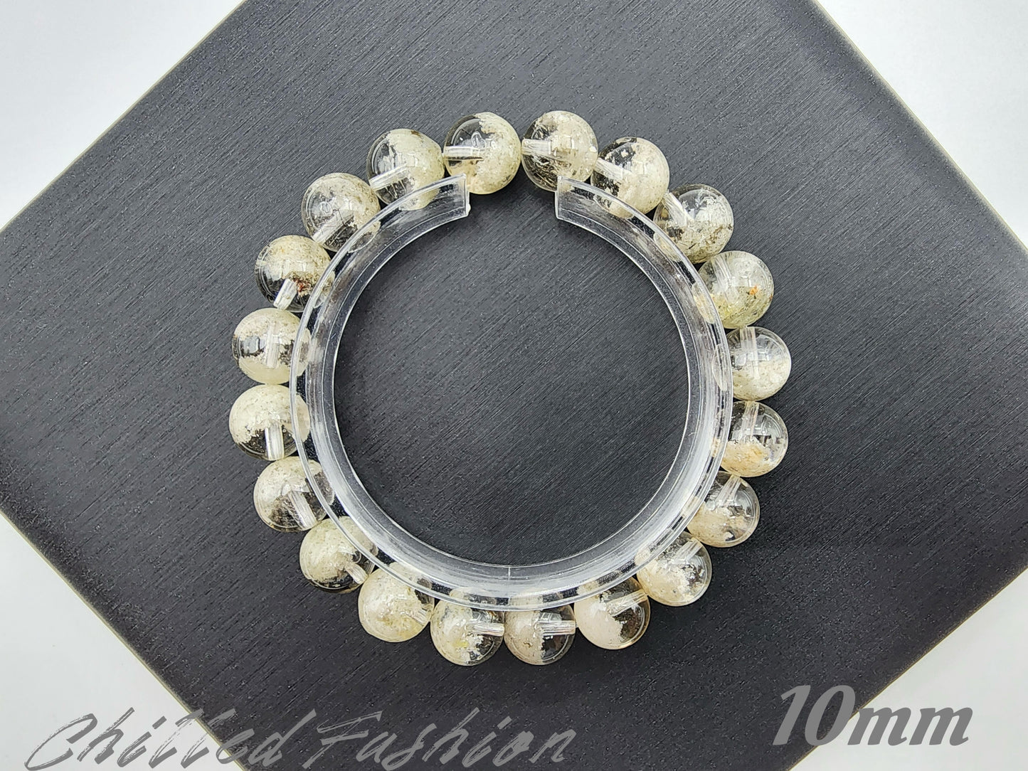 [Bracelet] Natural Matcha Green Phantom Quartz Beaded Bracelet