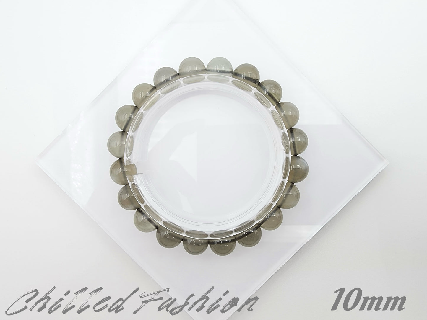 [Bracelet] Natural Black Silver Moonstone Bracelet