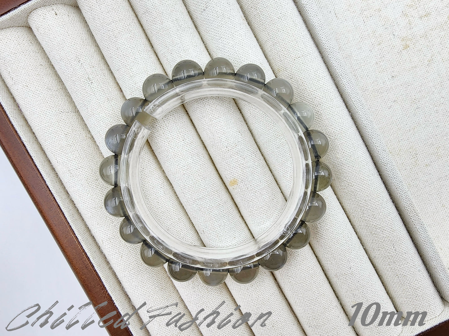 [Bracelet] Natural Black Silver Moonstone Bracelet
