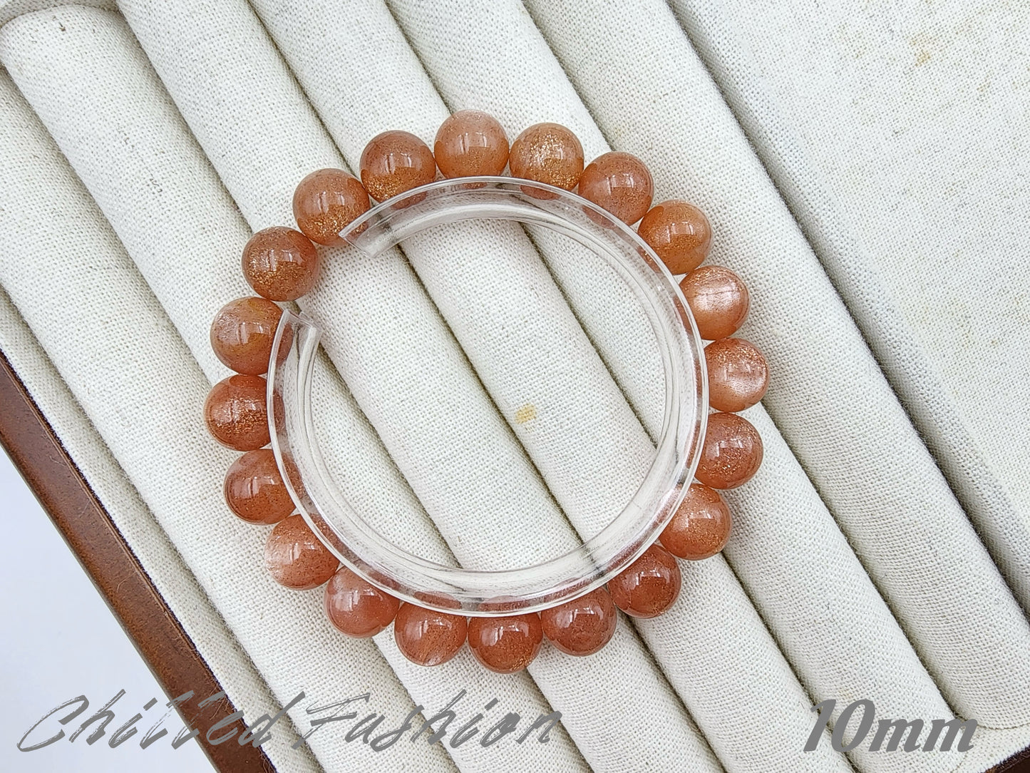 [Bracelet] Golden Sheen Orange Moonstone Bracelet
