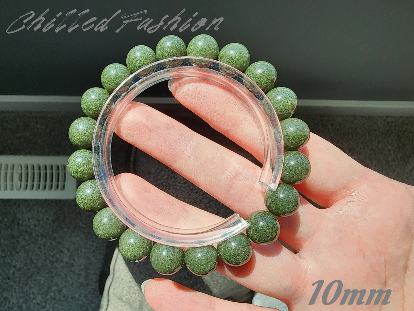 [Bracelet] Natural Full Green Phantom Quartz Bracelet